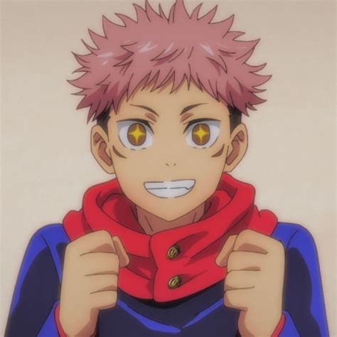 an anime character with pink hair wearing a red scarf and looking at ...