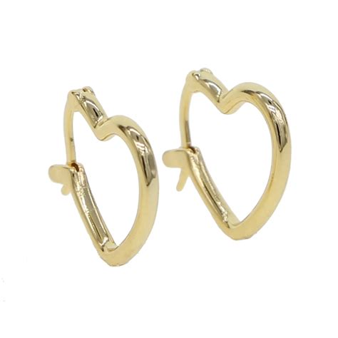 Heart Shaped Large Hoop Earrings elegant Gold Color smooth Circle hot fashion simple Earrings ...