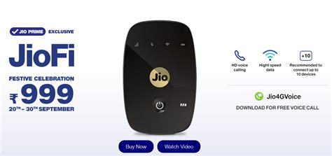 Reliance Jio Slashes JioFi Dongle Price to Rs 999 During Festive Season ...