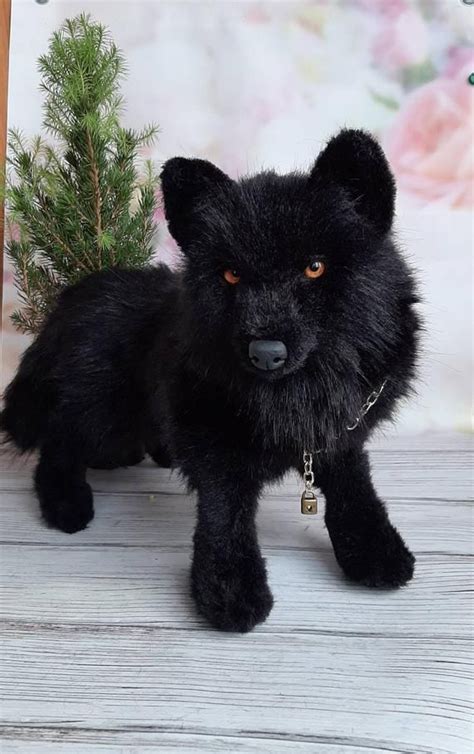 Lifelike wolf Realistic black plush wolf Pet portrait plush | Etsy | Wolf stuffed animal ...