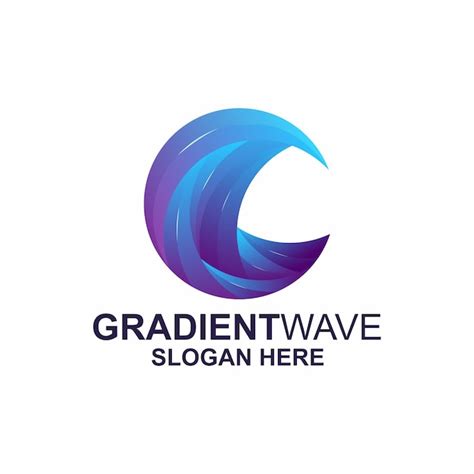 Colorful wave logo gradient | Premium Vector