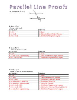 Parallel Lines Proofs by Kim Tallud | Teachers Pay Teachers