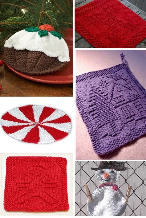 Knitting Patterns- Holiday Christmas Themed Dishcloths to Knit – Knitting