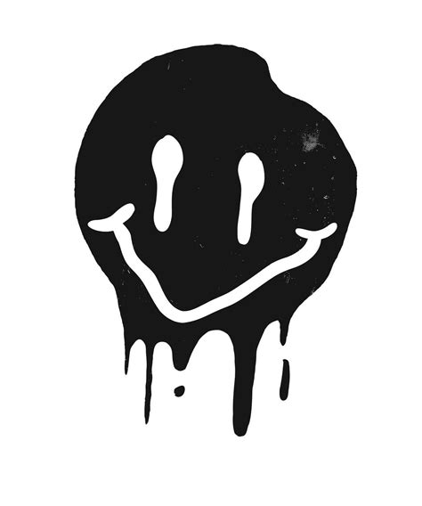 3” Creepy Smiley Face Sticker Black Drip and similar items