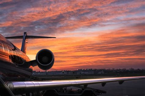 Airplane at Sunset Royalty-Free Stock Photo