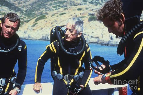 Jacques Cousteau Wearing Diving Gear by Bettmann