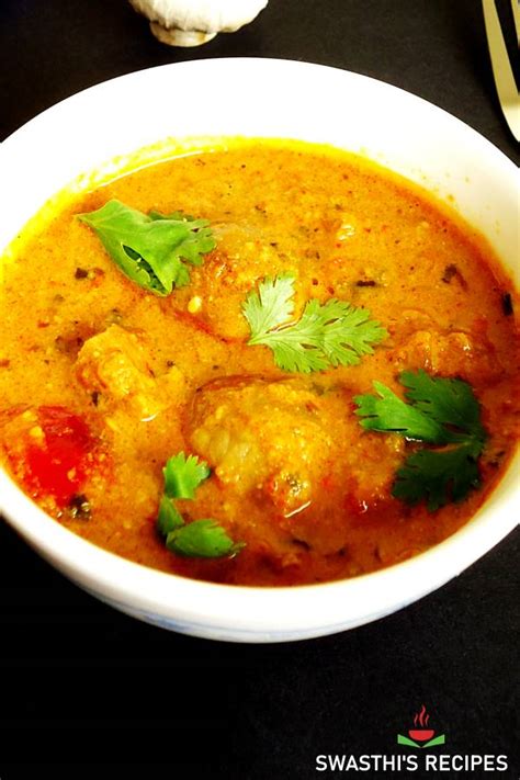 Mushroom Masala Curry Recipe - Swasthi's Recipes