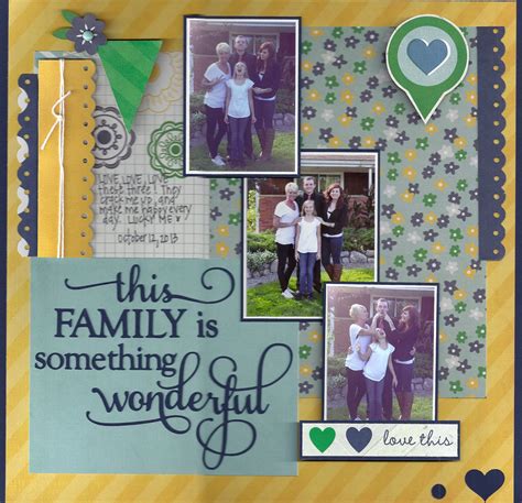 Layout: This Family | Family scrapbook, Wedding scrapbook, Scrapbook sketches