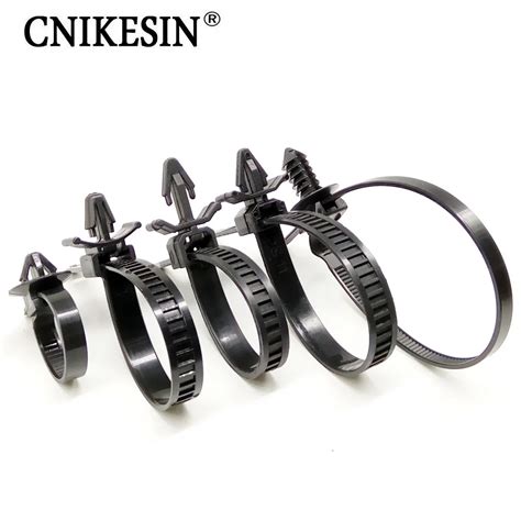 CNIKESIN Car Fastener Mount Wire Tie Clip Releasable Tie Wrap Cable Fastening Clips Zip Strap ...