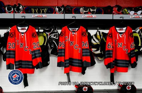 The ECHL’s Cincinnati Cyclones are pressing a popular warm-up jersey ...