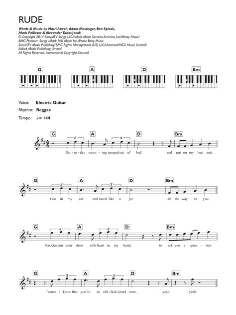 Piano Chord - Reggae Music at Stanton's Sheet Music