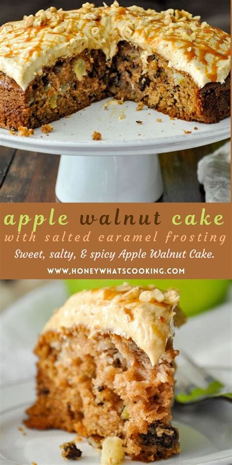 Apple Walnut Cake with Salted Caramel Frosting | Recipe | Walnut cake, Apple walnut cake recipe ...