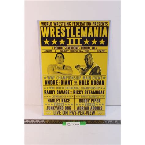 Wrestlemania III Poster in Plastic - Bodnarus Auctioneering