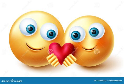 Smileys Valentine Lovers Vector Design. Emoji Emoticon 3d Inlove ...