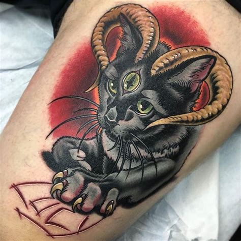 Lucy The Demon Cat by @benjiharristattoos at Philadelphia Tattoo Collective in Philadelphia ...