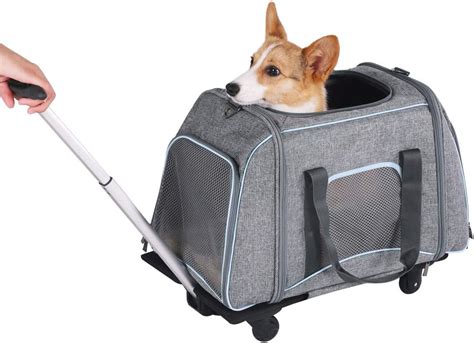 Petsfit Cat Carrier on Wheels for Pets up to 26 Pounds, Not Airline ...