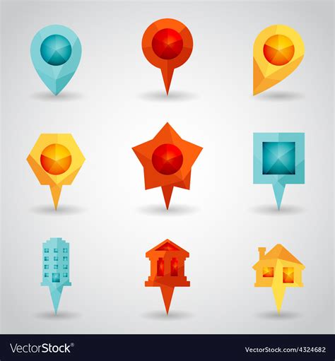 Landmark and Showplace Symbol Map Pointer Mark Vector Image