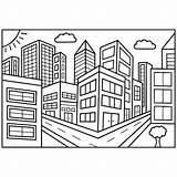 Page De Coloriage La ville Pour Les Enfants Illustration  sketch template