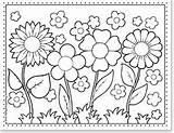 Coloring Pages For Kids Flowers sketch template