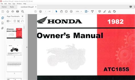 1982 Honda ATC185S Owner's Manual - PDF DOWNLOAD - HeyDownloads ...