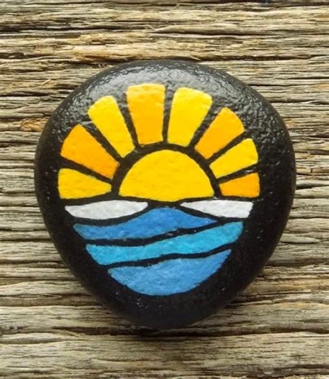 Sunrise Hand Painted Stonevalentines Day Painted Rock - Etsy