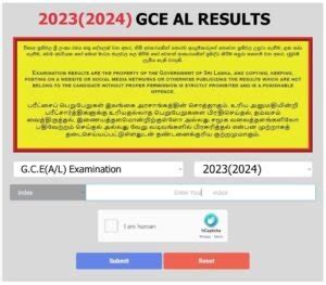 Recorrection GCE AL Examination Results Released -Update Online Doenets ...