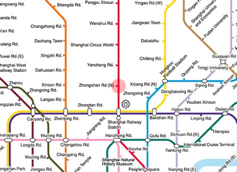 North Zhongshan Road station map - Shanghai Metro