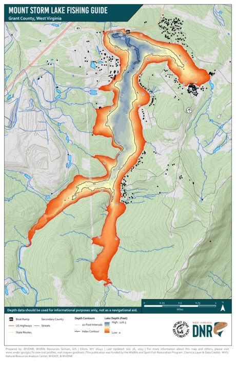 Mount Storm Lake Fishing Guide (Small) Map by WV Division of Natural Resources | Avenza Maps