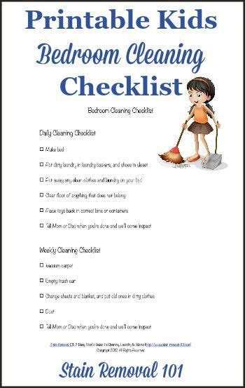 Bedroom Cleaning Checklist: Help Kids Know Expectations For This Chore | Kids cleaning, Bedroom ...