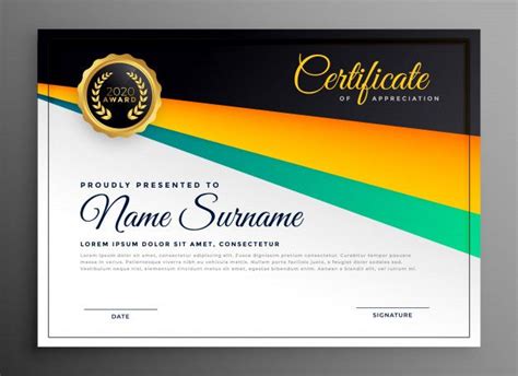 Elegante plantilla de certificado de reconocimiento. vector gratuito | Certificate of ...