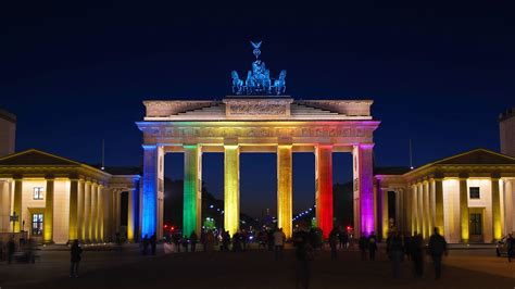 Brandenburg Gate with the rainbow flag