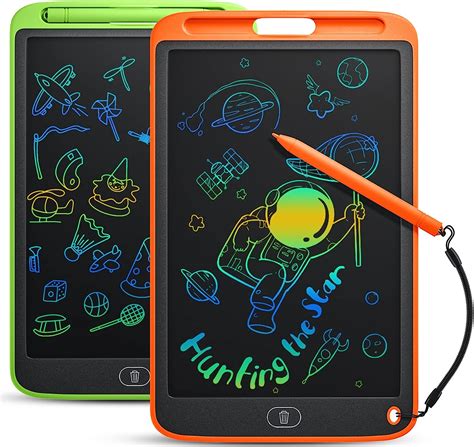 2 Pack LCD Writing Tablet Kids, 10 Inch Colourful Screen Drawing Tablet ...