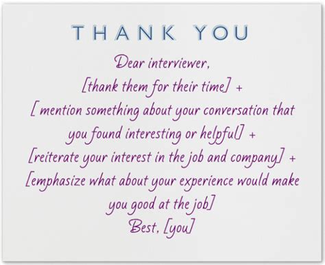 Thank You Card Job Interview | Interview thank you notes, Job interview, Job resume