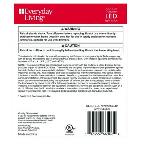 Everyday Living® 12.2-Watt (70-Watt) A21 LED Light Bulbs - Soft White, 2 pk - Fred Meyer