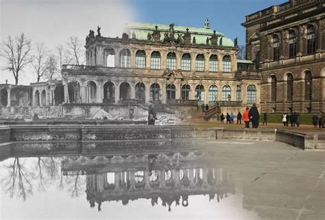 Bombing of Dresden: Poignant then and now pictures show German city's recovery after devastating ...