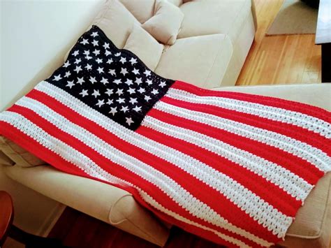 Crochet Pattern American Flag Blanket American Flag Afghan - Etsy