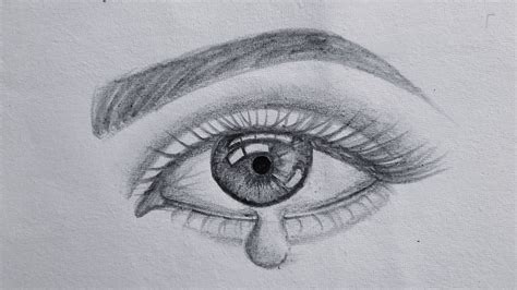 How to draw an eye with teardrop for Beginners - YouTube