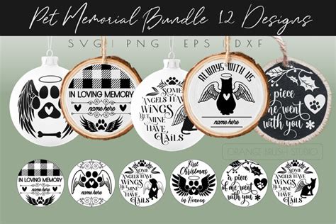 Christmas Pet Memorial Ornament Bundle 12 SVG Dog And Cat