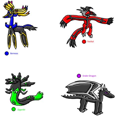 Xerneas, Yveltal, Zygarde, and Ender Dragon — Weasyl