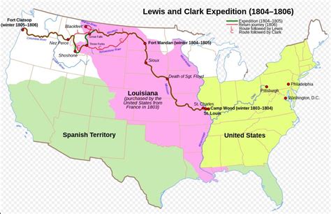 The map shows the route of the Lewis and Clark Expedition. The Lewis and Clark Expedition ...