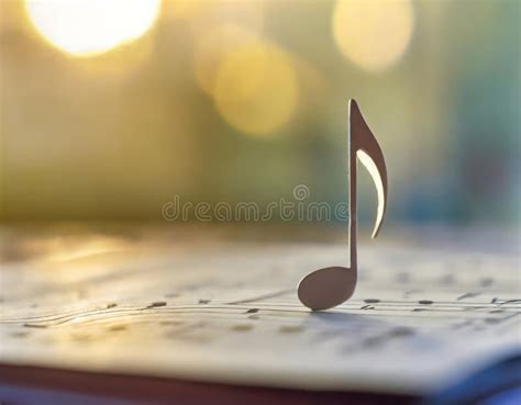 A Musical Note on a Blurred Background in the Form of a Miniature Object Symbolizing Culture and ...