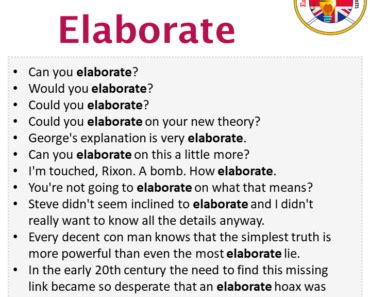 Elaborate in a Sentence in English Archives - English Grammar Here