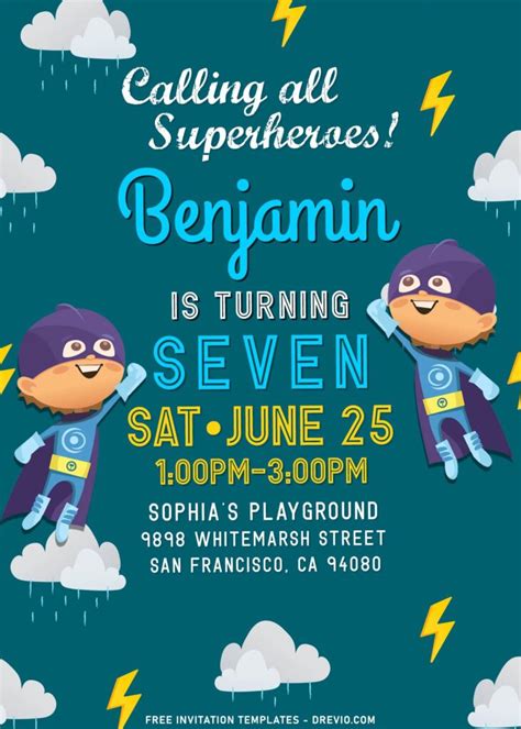 7+ Superhero Boy Birthday Party Invitation Templates | Download Hundreds FREE PRINTABLE Birthday ...