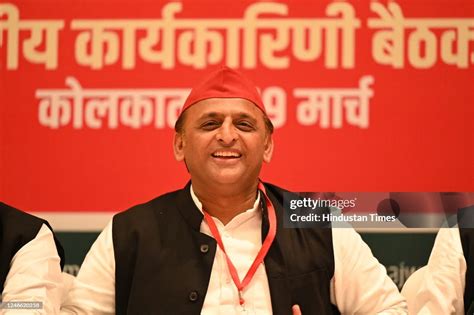 President of Samajwadi Party Akhilesh Yadav interacts with media ...