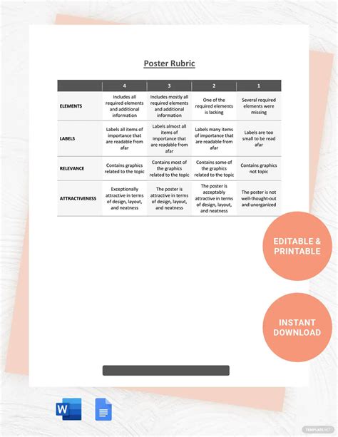 Poster Rubric Template in Word, Google Docs - Download | Template.net