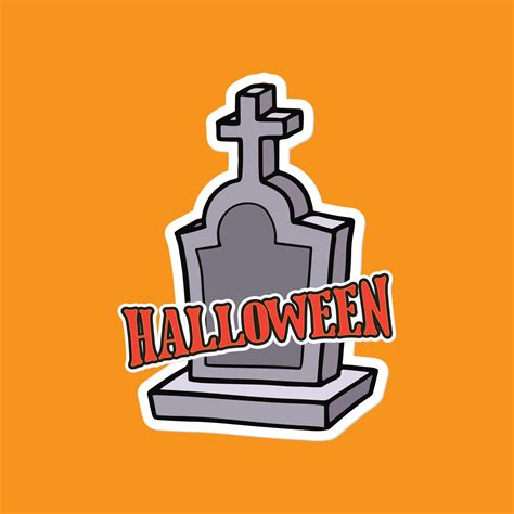 Halloween gravestone cartoon illustration 13128147 Vector Art at Vecteezy