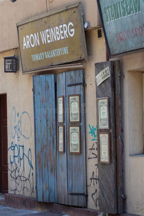 Entrance Signs To Restaurants in the Old Jewish Quarter of Krakow ...