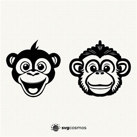 Monkey Head svg, Monkey Silhouette, Monkey png, Monkey clipart, Monkey ...