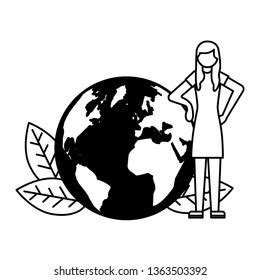 Woman Planet Earth: vector de stock (libre de regalías) 1363503131 | Shutterstock