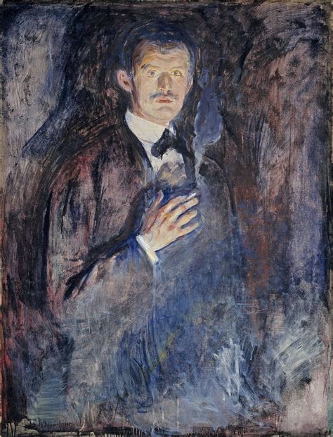 Edvard Munch - Self-Portrait with Cigarette, 1895 | Arte | Edvard munch ...